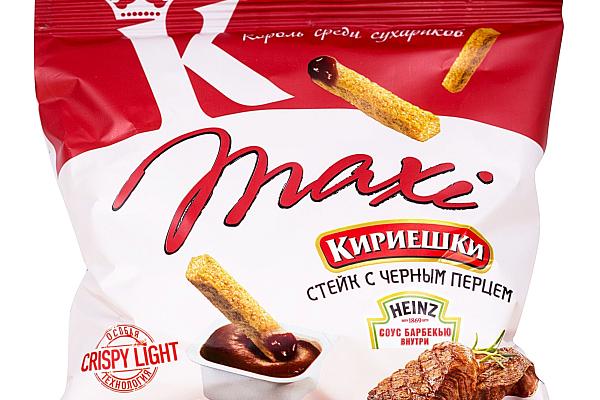  Сухарики Кириешки Maxi со вкусом стейк и барбекю соус 50 г в интернет-магазине продуктов с Преображенского рынка Apeti.ru