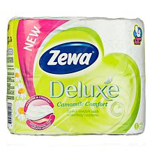 Туалетная бумага Zewa Deluxe трехслойная ромашка 4 шт