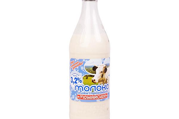  Молоко Можайское 3,2% БЗМЖ 0,45 л ст/б в интернет-магазине продуктов с Преображенского рынка Apeti.ru