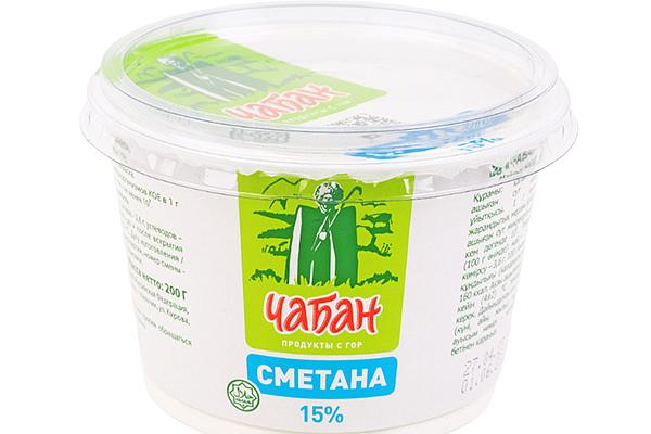  Сметана Чабан 15% 180 г БЗМЖ в интернет-магазине продуктов с Преображенского рынка Apeti.ru