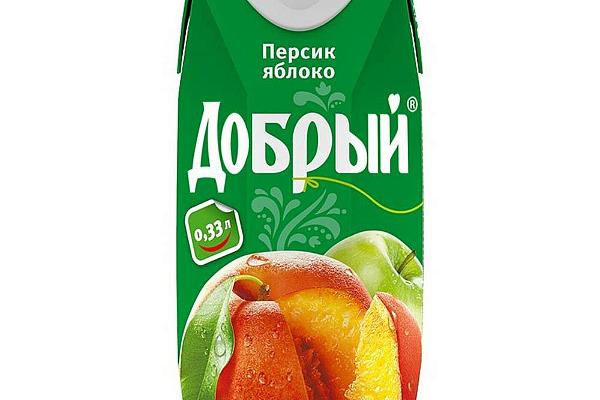  Нектар Добрый персик яблоко 0,33 л в интернет-магазине продуктов с Преображенского рынка Apeti.ru