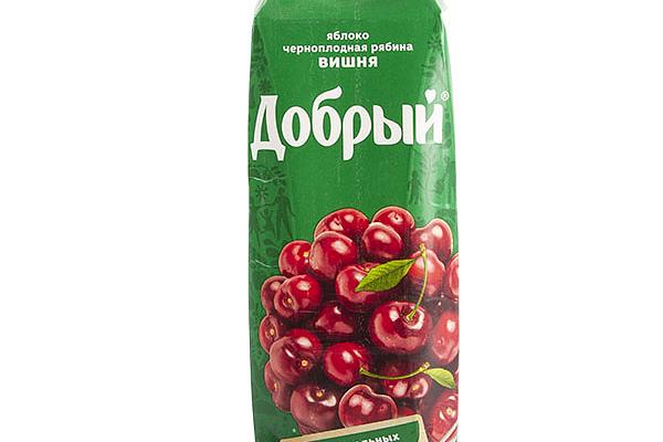  Нектар Добрый яблоко вишня черноплодная рябина 1 л в интернет-магазине продуктов с Преображенского рынка Apeti.ru