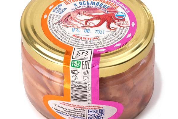  Щупальца кальмара и осьминог ассорти натуральное 200 г в интернет-магазине продуктов с Преображенского рынка Apeti.ru