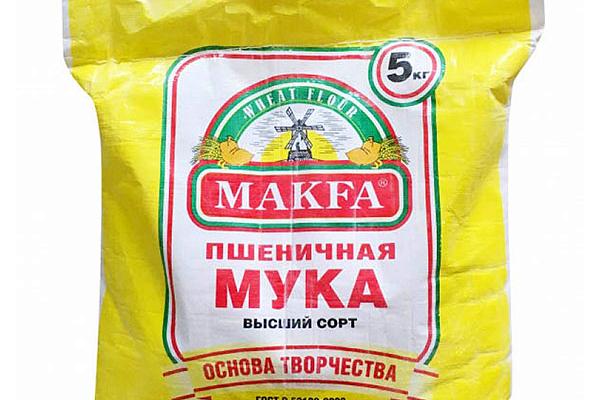  Мука пшеничная Makfa в мешке 5 кг в интернет-магазине продуктов с Преображенского рынка Apeti.ru