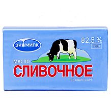 Масло сливочное Экомилк в/с 82,5% БЗМЖ 180 г 