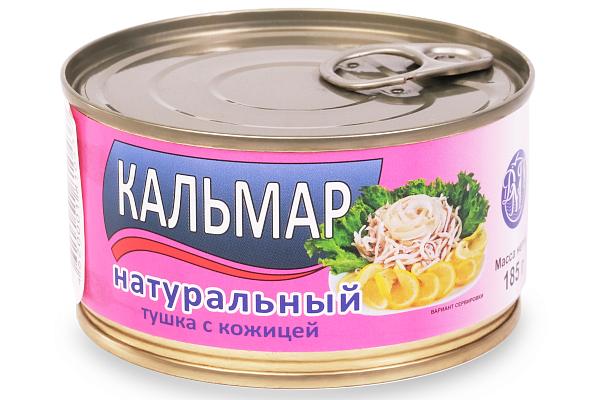  Кальмар натуральный "ДальмореПродукт" тушка с кожицей 185 г в интернет-магазине продуктов с Преображенского рынка Apeti.ru