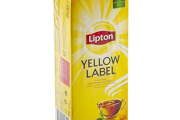  Чай черный Lipton Yellow Label в пакетиках 25 шт в интернет-магазине продуктов с Преображенского рынка Apeti.ru