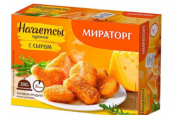  Наггетсы куриные Мираторг с сыром 300 г в интернет-магазине продуктов с Преображенского рынка Apeti.ru