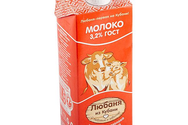  Молоко Любаня из Кубани 3,2% 1 л в интернет-магазине продуктов с Преображенского рынка Apeti.ru