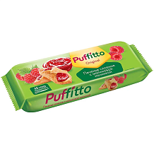 Печенье Яшкино Puffitto слоеное с малиновой начинкой 125 г