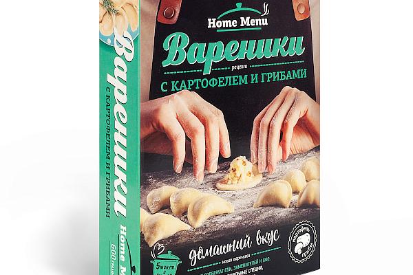  Вареники Home Menu с картофелем и грибами 600 г в интернет-магазине продуктов с Преображенского рынка Apeti.ru