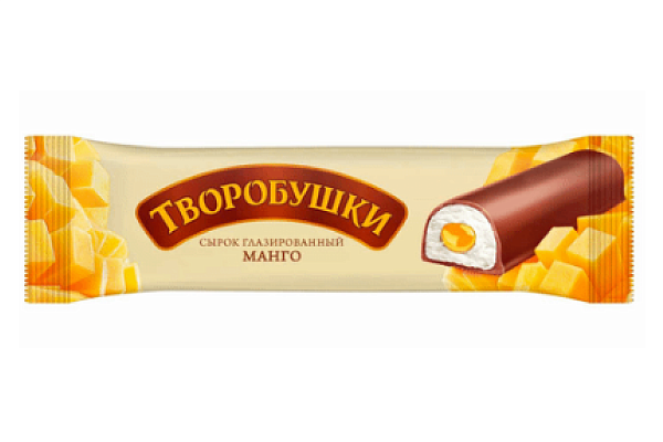  Сырок творожный Творобушки 20% с начинкой "Манго" 40г в интернет-магазине продуктов с Преображенского рынка Apeti.ru